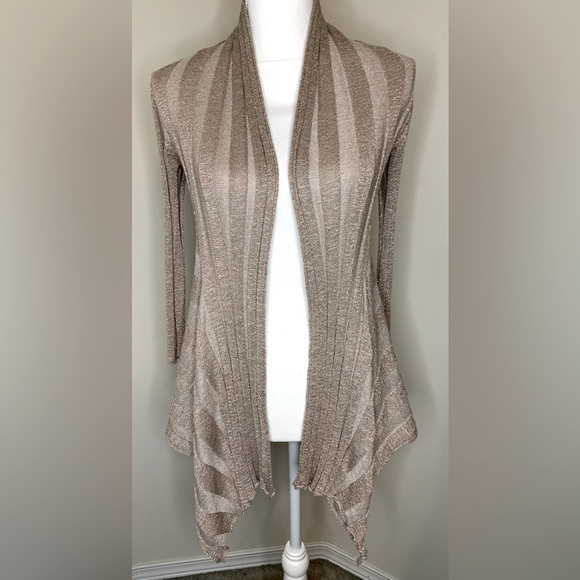 INC International Concepts Women Open Front Cardigan Shimmer Gold Size XS - Picture 1 of 6